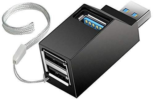 BASIC HOUSE® Mini adaptador de 2 puertos USB 2.0 + 2 puertos USB 3.0 para ordenador portátil, ordenador portátil, PC (negro)
