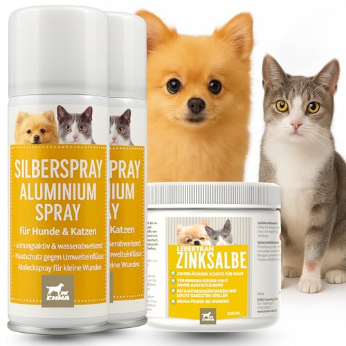 Silversprej hund häst katt torsk torsk zinksalva I sårspray för sårskydd I silver spray sårläkning I första hjälpen set för djur I sprayplåster salva mot klåda I Sprayförband 2 x 100 ml 250 ml