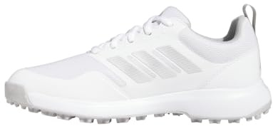 adidas Women's Tech Response Spikeless 3.0 Golf Shoes, Footwear White/Grey Two/Silver Metallic, 9