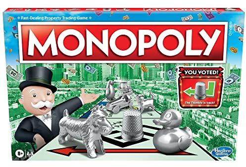 Monopoly Game, Family Board Games for 2 to 6 Players & Kids Ages 8 and Up, Includes 8 Tokens (Token Vote Edition)