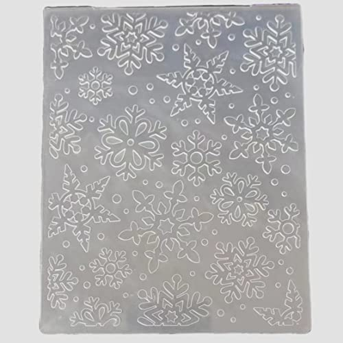 WooYangFun 3D texured Merry Christmas Snowflake Embossing Folder for Card Making DIY Plastic Scrapbooking Photo Album Card Paper DIY Craft Decoration Template Mold