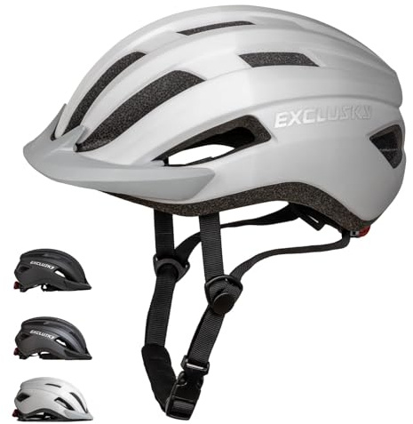 Exclusky Bike Helmet Men Women Cycle Helmet with Light Breathable MTB Mountain Bicycle Helmet for Adult Road Cycling Helmet 56-61cm