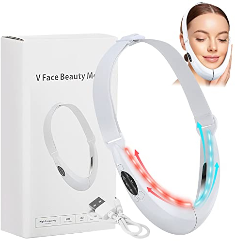 V Face Massaggiatore Viso Antirughe Lifting Tonificante, Elettrica Doppio Mento Riduttore Massaggiatore Viso Lifting per Ridurre il Doppio Mento Massaggiatore Viso Antirughe