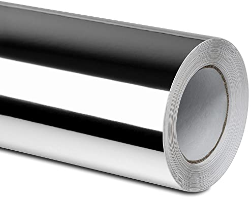 Folindo® Silber Chrom Autofolie (13€/m²) | 100 x 152 cm | Selbstklebende Luftkanal 3D Folie zur Auto Folierung | Blasenfrei