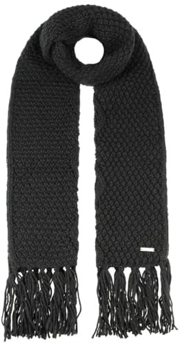 Seeberger Salvirola Strickschal Damenschal Fransenschal Winterschal Damen - mit Fransen Winter Herbst-Winter - One Size schwarz