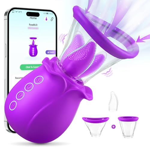 Sauger Sex Spielzeug für Paare, Klitoris Stimulator für Sie Sexspielzeug für Paare Extrem Sex Erotisches Sexspielzeug mit 3Saugstärken 7Leckenmodus, Vibrator App Zungenvibrator Lecken Frauen