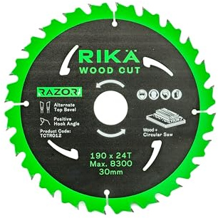 Rikä TCTR012 Razor Pro TCT Circular Saw Blade 190mm x 24T x 30mm