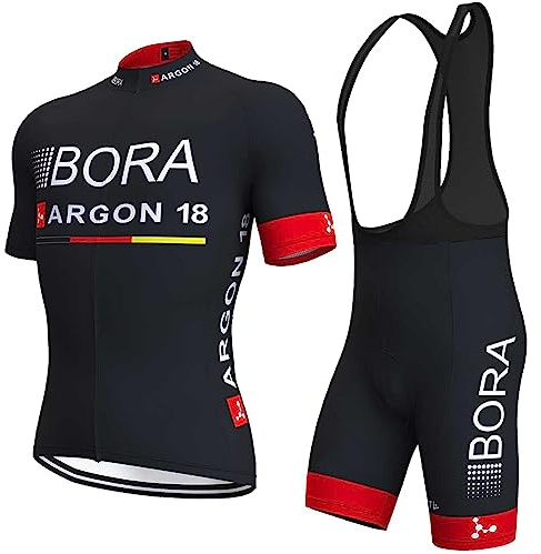 Conjunto Maillot Ciclismo Hombre Verano Pro Ropa MTB Manga Corto Camiseta Bici y Culotte Almohadilla de Gel 19D
