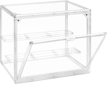 TSKDKIT Acryl Vitrine Schaukasten für Lego, Klarsicht Acryl-Schaukasten für Lego Darth Vader Helm, Staubdichte Aufbewahrungsvitrine für Actionfiguren Funko Pop Modell,27x22x17cm, mit Anzeigeständer