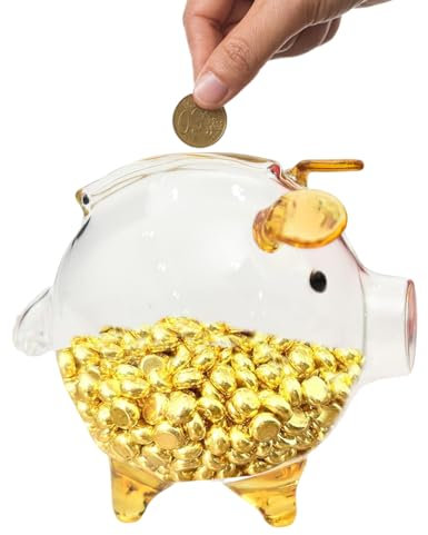 Salvadanaio a forma di maiale trasparente, per sviluppare la consapevolezza finanziaria, salvadanaio trasparente per un facile monitoraggio e una crescita a lungo termine