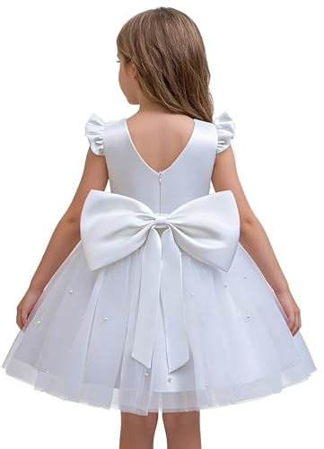 TTYAOVO Flower Girl Dress Bowknot Pageant Wedding Party Gown Size 4Y(4 Years, 2070 White)