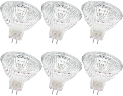 EKSAVE MR16 Halogen Light Bulb, gu5.3 Base, 12V 50W 2700K Spotlight, Dimmable, Pack of 6