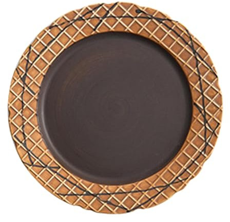 Gcljlmy Vaisselle de table de poterie en forme de biscuit Décoration de vaisselle polyvalente unique et légère Couverts décoratifs pour les vacances de bureau (assiettes marron)