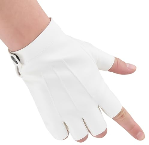 CALFOVERA 1 par PU-läder halvfingerhandskar fingerlösa körning punk män vantar steampunk gotiskt retro läder palm motorcykel handhandskar för kvinnor män prestanda kostym cosplay cykel