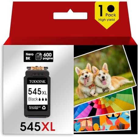 TODOINK 545XL Cartucce Cartucce d'inchiostro Sostituzione per Canon 545 XL PG 545 PG-545 XL Multipack per MX490 MX495 MG2550s MG2550 TS3150 TS3151 TS3350 TR4550 TR4551 (1 Nero)