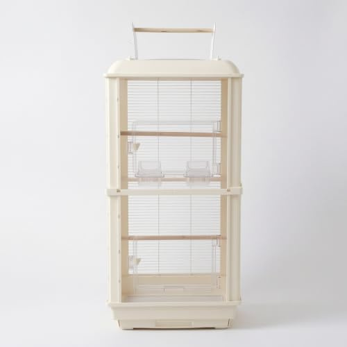 Pugermering Double Layer Birdcage Parrot Cage Aviary Bird House Bird Enclosure Built With HIPS And Iron Wire Spacious Design For Movement And Play suitable for, Double-layer cage
