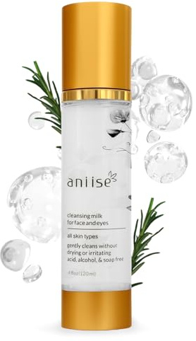 Cleansing Milk for Face & Eyes – Makeup Remover & Hydrating Cleanser with Glycerin, Aloe Vera & Chamomile – Refines Pores, Promotes Even Complexion – For All Skin Types – 4 fl oz (120 mL)