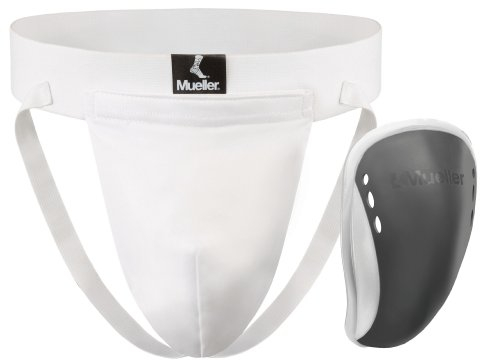 MUELLER FlexShield with Supporter, Tiefschutz mit Flexeinsatz für Herren, weiß, Gr. XL