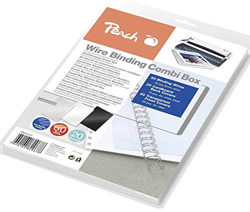 Peach Drahtbindeset für 20 Dokumente DIN A4, 60-teilig - PW079-07, 8mm