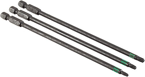 KWB 3 Bits 150 mm Tamper Torx TT10, TT15, TT20 Set Torsion 123343 (Tq 60 Stahl, Torsionszone, ISO 1173, Antrieb C6.3)