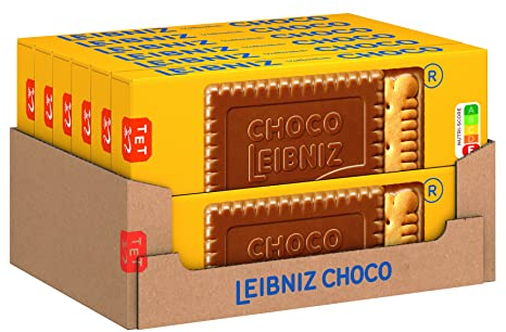 LEIBNIZ Choco Vollmilch, 12er Pack, knusprige Butterkekse eingebettet in zarte Milchschokolade, Großpackung als Vorrat oder zum Verkauf (12 x 125 g)