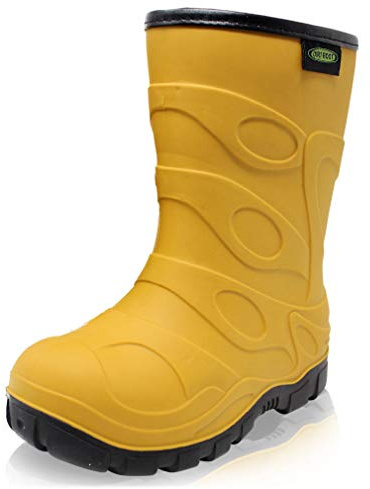 Dirt Boot Boys Girls Thermal Winter Wellington Wellies Kids Rain Snow Booties (1 UK Child, Yellow, numeric_1)