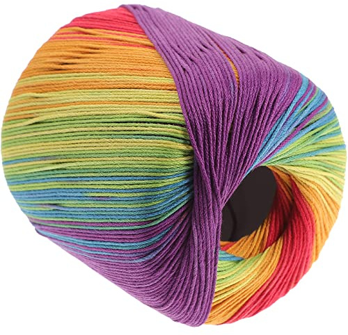 Healifty Filato Cotone Sfumato Arcobaleno Per Uncinetto E Maglieria Fai Da Te Filo Gradient Morbido Multicolore Per Cappelli Sciarpe Maglioni E Accessori Creativi