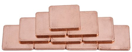 Dpofirs Spessore in Rame da 10 Pezzi, dissipatore di Calore in Fogli di Rame, Cuscinetto Termico a conducibilità Termica 401 W/MK per CPU CPU da 20 * 20 mm per Computer Desktop Desktop(0.3MM)