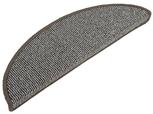 vidaXL Trappmattor 15 st 56x17x3 cm grå halvrunda