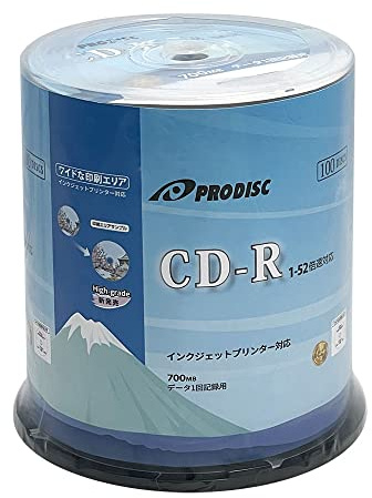 Prodisc CD-R 700MB 52X White Inkjet Hub - Disco multimedia grabable imprimible - 100 discos (edición limitada japonesa)