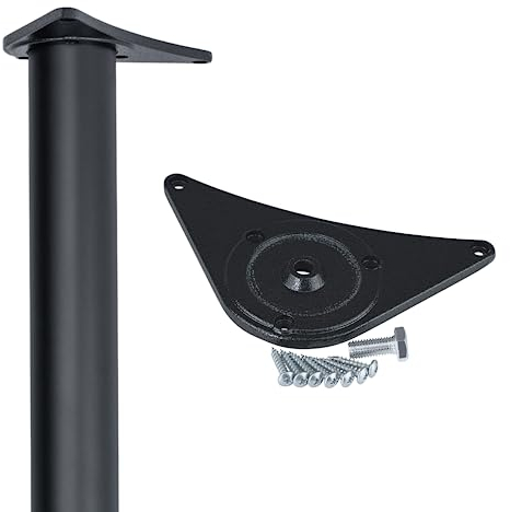 Gedotec Tischbeine Metall Schwarz matt D 60 mm [EXTREM STABIL] 1 Stück Tischfüße Schwarz I Tischbeine Höhenverstellbar Höhe 710 mm + 30 mm inkl. Befestigungsmaterial I Schreibtisch Beine I Table Legs