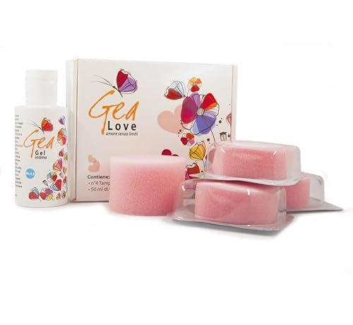 Kit Tamponi mestruali e Lubrificante- spugne mestruali usa e getta - 4 spugnette per le mestruazioni e un lubrificante ph4.5