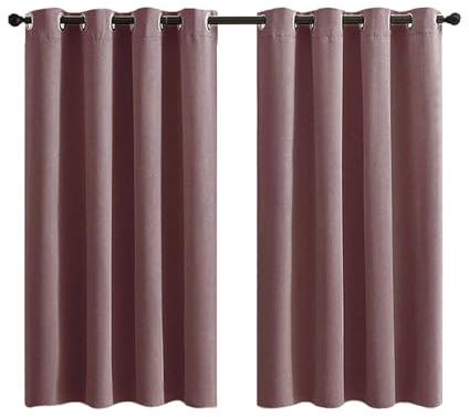 Daesar Blickdichte Vorhänge mit Ösen 2er Set, Verdunkelungsvorhänge Fuchsie 132x213CM Modern Einfarbig Schlafzimmer Kinderzimmer Jugendzimmer Gardinen Junge