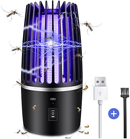 Insektenvernichter Mückenfalle 4000mAh Elektrisch USB Wiederaufladbarer Mückenvernichter Elektrische Lampe Fliegenfalle Insektenschutz Innen Außenbereich Schädlingsbekämpfung Lockstoff für Hinterhof