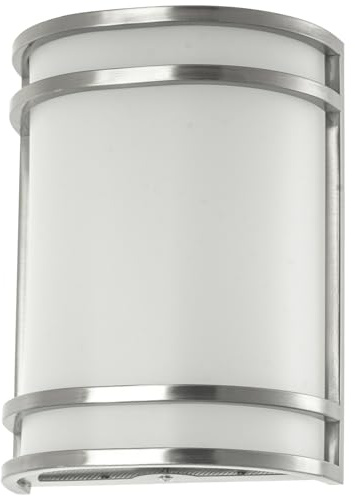 Diodesy- LED Half Cylinder Wall Sconce Light Fixture with Brushed Nickel Frame 12/15/23W (60/75/100W Equivalent) 850/1150/165 Lumens Color Selectable 30K/40K/50K Dimmable- for Hallway Corridor Garage
