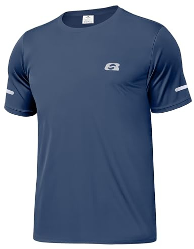 Boyzn Men's UPF 50+ Swimming Shirts, Short Sleeve UV Sun Protection Rash Guard T-Shirt for Men, Quick Dry Rashguard Water Surfing Beach Swim Tees 1088-Navy-XL