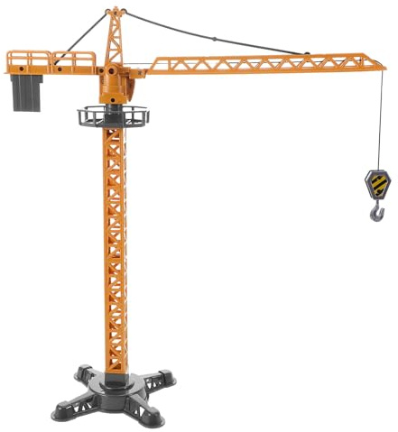 NUOBESTY Simulazione di Gru Giocattolo Pressofusa con Sollevamento Manuale E Modello di Gru Girevole per Bambini, Accessori per Giochi da Cantiere
