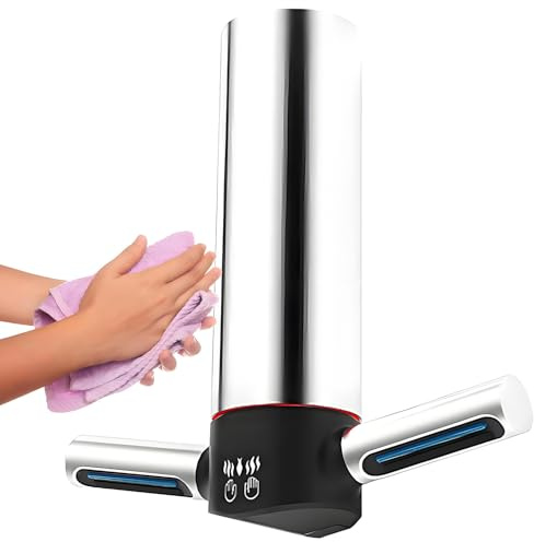 ToayNia Secador de Manos Comercial en Forma de T, eléctrico, Compacto, para baños, 1350 W, con Sensor de inducción Inteligente, de Acero Inoxidable, para Montaje en Pared.
