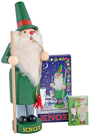 Knox Räuchermann ca. 22cm im Geschenkkarton mit 24 KNOX-Räucherkerzen und Zündhölzern