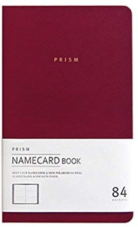 INDIGO Prism Visitenkarten-Buch, Visitenkartenhalter, Organizer, Instax Mini-Fotoalbum, Weinrot