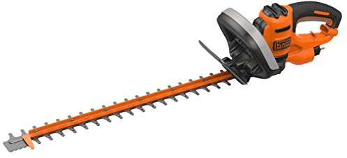 BLACK+DECKER BEHTS455-QS Taille-Haies Filaire Garde Translucide Ergonomie Optimale et Equilibre, 550 W, Noir, 55 cm/22 mm