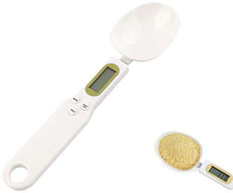 Mengshen Balance de cuillère numérique pour aliments de cuisine Haute précision petite échelle avec fonction tare Peser et mesurer 1,1 lb / 500 g (0,1 g) d'échelle de milligrammes, blanc