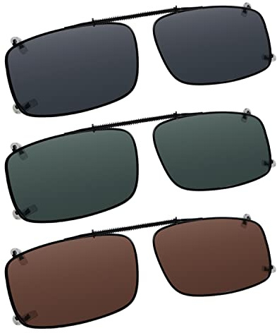 Wide Lens 3-pack Clip-on Polarized Sunglasses