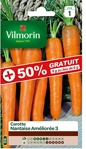 Sachet graines Carotte Nantaise améliorée 3 50% GRATUIT