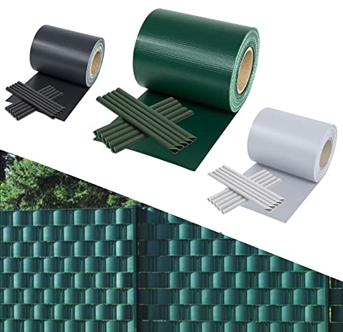 Yakimz - Strisce frangivista per recinzioni a doppia asta, 70m x 19cm, in PVC, con 60 clip, resistenti alle intemperie, 450 g/m², per recinzioni a doppia asta in giardino, balcone, verde