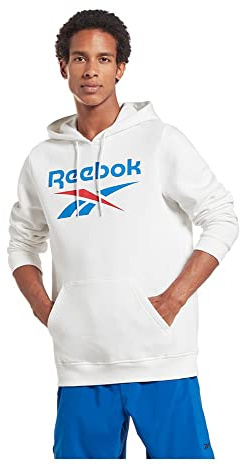 Reebok Sweat-Shirt Homme Big Stacked Logo Blanc, L, Blanc, L
