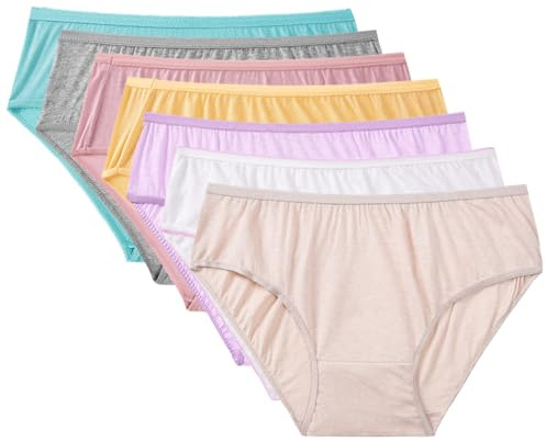 Reljoyinn Women’s 100% Cotton Disposable Underwear Mid Waist Panties for Travel Hospital Stays Underpants Multicolor (10pcs)(Small 24-29 inch waist)