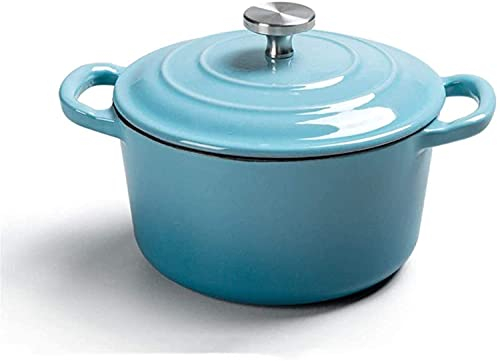 Terrakotta Kochtopf Suppe Casserole Eameled Gusseisen Holländisch Ofen Mit Deckelauflauf Ohne Stick Kochpfanne, 1,2 L, for Dampfbrand Backbrauch Saut Suchbraten, Rot (Color : A)