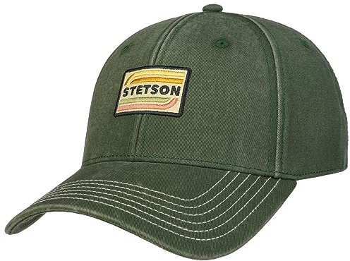 Stetson Casquette Lenloy Cotton Homme - en Coton de Baseball Curved Brim Cap Boucle Metal, avec Visiere, Doublure Hiver Automne Ete Printemps Printemps-ete - Taille Unique Vert Fonce