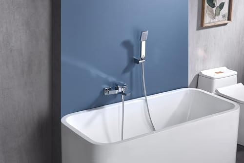 MICE BDAR025-4 - Rubinetteria monocomando per vasca e doccia, set di rubinetto e soffione per vasca, miscelatore monocomando per vasca da bagno con doccia a mano